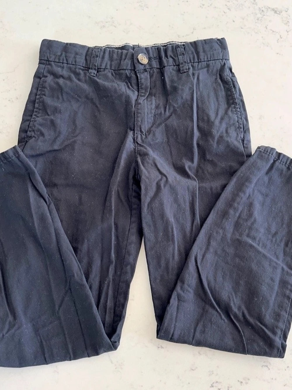 H&M Boys Twill Pants Boys Casual Pants Dark Blue Size 7-8